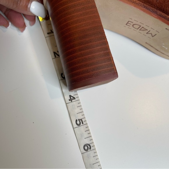 MADE red strappy block heel sandal shoes - Picture 8 of 8